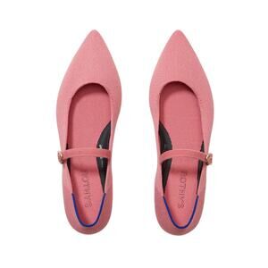 Rothy's Women's Pink Tulip The Point Mary Jane II Flats NWOB Size 9